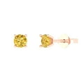 thumbnail image 1 of Clara Pucci 0.5Ct Natural Citrine Round Cut VVS1 Push Back Stud 18k Solid hypoallergenic Gold Designer Earrings For November, 1 of 7
