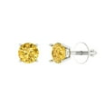 thumbnail image 1 of Clara Pucci 0.5Ct Natural Citrine Round Cut VVS1 Screw Back Stud 14k Solid hypoallergenic Gold Designer Earrings For November, 1 of 7