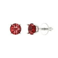 thumbnail image 1 of Clara Pucci 0.5Ct Natural Garnet Round Cut VVS1 Screw Back Stud 14k Solid hypoallergenic Gold Designer Earrings For January, 1 of 7