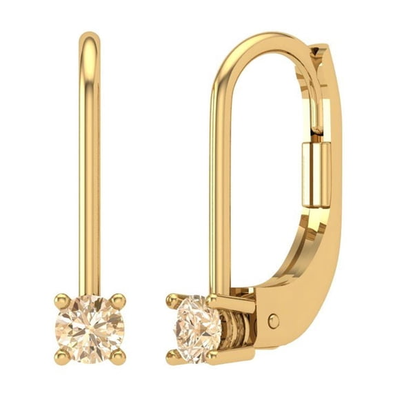 Clara Pucci 0.5Ct Natural Morganite Round Cut VVS1 Lever Back Drop Dangle 14k Solid hypoallergenic Gold Designer Earrings For February