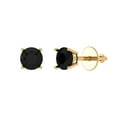 thumbnail image 1 of Clara Pucci 0.5Ct Natural Onyx Round Cut VVS1 Screw Back Stud 14k Solid hypoallergenic Gold Designer Earrings For July, 1 of 7