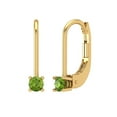 thumbnail image 1 of Clara Pucci 0.5Ct Natural Peridot Round Cut VVS1 Lever Back Drop Dangle 18k Solid hypoallergenic Gold Designer Earrings For August, 1 of 7