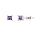 thumbnail image 1 of Clara Pucci 0.5Ct Alexandrite Princess Cut VVS1 Push Back Stud 18k Solid hypoallergenic Gold Designer Earrings For June, 1 of 7