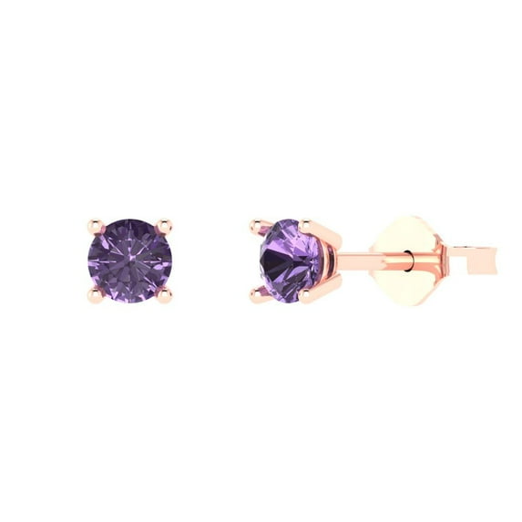 Clara Pucci 0.5Ct Alexandrite Round Cut VVS1 Push Back Stud 18k Solid hypoallergenic Gold Designer Earrings For June
