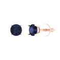 thumbnail image 1 of Clara Pucci 0.5Ct Blue Sapphire Round Cut VVS1 Screw Back Stud 14k Solid hypoallergenic Gold Designer Earrings For September, 1 of 7