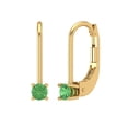 thumbnail image 1 of Clara Pucci 0.5Ct Green Round Cut VVS1 Lever Back Drop Dangle 14k Solid hypoallergenic Gold Designer Earrings For April, 1 of 7