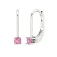 thumbnail image 1 of Clara Pucci 0.5Ct Pink Round Cut VVS1 Lever Back Drop Dangle 18k Solid hypoallergenic Gold Designer Earrings For April, 1 of 7