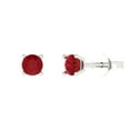 thumbnail image 1 of Clara Pucci 0.5Ct Ruby Round Cut VVS1 Push Back Stud 14k Solid hypoallergenic Gold Designer Earrings For July, 1 of 7