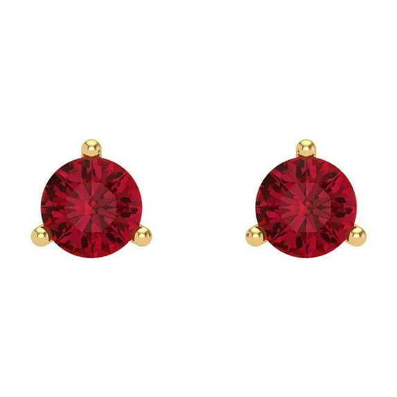 Clara Pucci 0.5Ct Ruby Round Cut VVS1 Screw Back Stud 14k Solid hypoallergenic Gold Designer Earrings For July