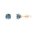 thumbnail image 1 of Clara Pucci 0.5Ct Synthetic Blue Moissanite Round Cut VVS1 Push Back Stud 18k Solid hypoallergenic Gold Designer Earrings For April, 1 of 7