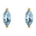 thumbnail image 1 of 14K Solid Gold Push Back Stud Earrings for Women | 1 cttw Marquise Cut Natural Swiss Blue Topaz | Yellow Gold, 1 of 4