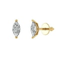 thumbnail image 1 of 1 ct Screw-Back Stud Earrings for Women | 8x4mm Marquise Cut Moissanite | 18K Yellow Gold, 1 of 5