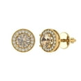 thumbnail image 1 of Clara Pucci 1.18Ct Synthetic Yellow Moissanite Round Cut VVS1 Screw Back Stud 14k Solid hypoallergenic Gold Designer Earrings For April, 1 of 7