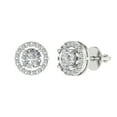 thumbnail image 1 of Clara Pucci 1.24Ct Synthetic White Sapphire Round Cut VVS1 Screw Back Stud 14k Solid hypoallergenic Gold Designer Earrings For April, 1 of 7