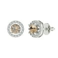 thumbnail image 1 of Clara Pucci 1.24Ct Synthetic Yellow Moissanite Round Cut VVS1 Screw Back Stud 18k Solid hypoallergenic Gold Designer Earrings For April, 1 of 7