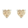 thumbnail image 1 of 1.5 ct Push-Back Stud Earrings for Women | 6.0mm Heart Cut Natural Morganite | 18K White Gold, 1 of 4
