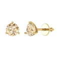 thumbnail image 1 of 1.5 ct Screw-Back Stud Earrings for Women | 6mm Round Cut Natural Morganite | 18K Yellow Gold, 1 of 5
