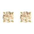 thumbnail image 1 of 1.5 ct Screw-Back Stud Earrings for Women | 6mm Round Cut Natural Morganite | 18K Yellow Gold, 1 of 5