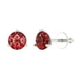 thumbnail image 1 of 14K Solid Gold Screw Back Stud Earrings for Women | 1.5 cttw Round Cut Natural Garnet | White Gold, 1 of 5