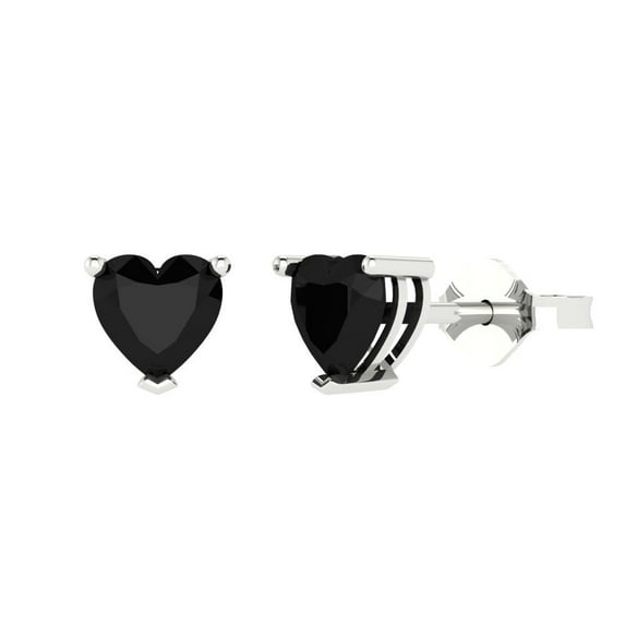Clara Pucci 1.5Ct Natural Onyx Heart Cut VVS1 Push Back Stud 18k Solid hypoallergenic Gold Designer Earrings For July