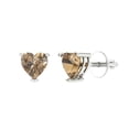 thumbnail image 1 of Clara Pucci 1.5Ct Champagne Heart Cut VVS1 Screw Back Stud 14k Solid hypoallergenic Gold Designer Earrings For April, 1 of 7
