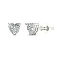 thumbnail image 1 of Clara Pucci 1.5Ct Clear Heart Cut VVS1 Push Back Stud 18k Solid hypoallergenic Gold Designer Earrings For April, 1 of 7