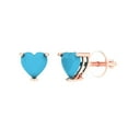 thumbnail image 1 of Clara Pucci 1.5Ct Turquoise Heart Cut VVS1 Screw Back Stud 18k Solid hypoallergenic Gold Designer Earrings For December, 1 of 7