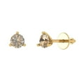 thumbnail image 1 of 14K Solid Gold Screw Back Stud Earrings for Women | 1 cttw Round Cut Yellow Moissanite | Yellow Gold, 1 of 5