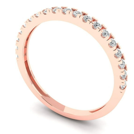 Clara Pucci 14K Rose Solid Gold 0.285Ct Zircon Bridal Wedding Designer Ring hypoallergenic Band for Women