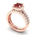 thumbnail image 1 of Clara Pucci 14K Rose Gold 1.56 Natural Garnet Engraveable Engagement Ring + Wedding Band Set, 1 of 7