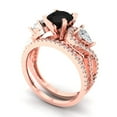 thumbnail image 1 of Clara Pucci 14K Rose Gold 1.925 Natural Onyx Engraveable Engagement Ring + Wedding Band Set, 1 of 7