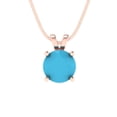 thumbnail image 1 of Clara Pucci 14K Rose Solid Hypoallergenic Gold 1Ct Turquoise Round Brilliant Cut Solitaire Designer Necklace Pendant For December, 1 of 6