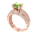 thumbnail image 1 of Clara Pucci 14K Rose Gold 2.095 Natural Peridot Engraveable Engagement Ring + Wedding Band Set, 1 of 7