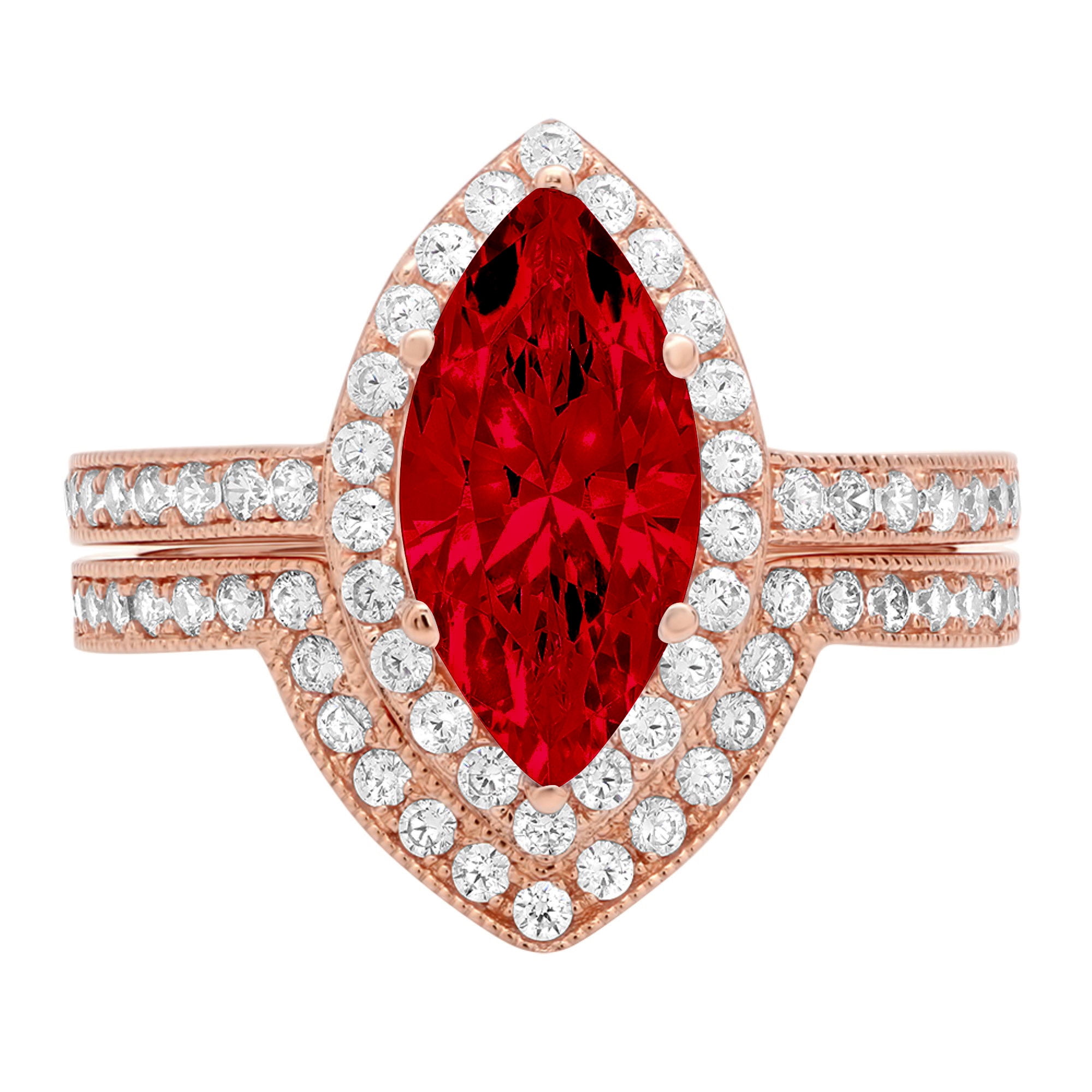 Clara Pucci 14K Rose Gold 2.4875 Natural Engraveable Engagement