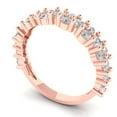 thumbnail image 1 of Clara Pucci 14K Rose Solid Gold Custom Laser Engraved Women's Solid Gold Ring Statement Band With Round Cut 0.98TCW, 1 of 7