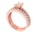 thumbnail image 1 of Clara Pucci 14K Rose Gold Emerald Cut 0.5Ct Natural Morganite Engagement Ring + Matching Band - Luxury Box Included, 1 of 7