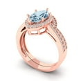 thumbnail image 1 of Clara Pucci 14K Rose Gold Marquise Cut 2Ct Natural Swiss Blue Topaz Engagement Ring + Matching Band - Luxury Box Included, 1 of 7