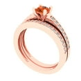 thumbnail image 1 of Clara Pucci 14K Rose Gold Round Cut 0.5Ct Simulated Red Diamond Engagement Ring + Matching Band - Luxury Box Included, 1 of 7