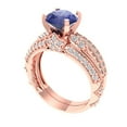 thumbnail image 1 of Clara Pucci 14K Rose Gold Round Cut 1.5Ct Simulated Tanzanite Engagement Ring + Matching Band - Luxury Box Included, 1 of 7