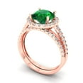 thumbnail image 1 of Clara Pucci 14K Rose Gold Round Cut 2Ct Simulated Emerald Engagement Ring + Matching Band - Luxury Box Included, 1 of 7