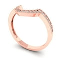 thumbnail image 1 of Clara Pucci 14K Rose Solid Gold Custom Laser Engraved Women's Solid Gold Ring Stackable Statement Band With Round Cut 0.1875TCW, 1 of 7