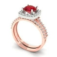 thumbnail image 1 of Clara Pucci 14K Rose/White Gold 1.495 Simulated Tourmaline Engraveable Engagement Ring + Wedding Band Set, 1 of 7