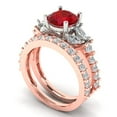 thumbnail image 1 of Clara Pucci 14K Rose/White Gold 2.94 Simulated Tourmaline Engraveable Engagement Ring + Wedding Band Set, 1 of 7