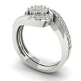 thumbnail image 1 of Clara Pucci 14K White Gold 0.4 Simulated Clear Diamond Engraveable Engagement Ring + Wedding Band Set, 1 of 7