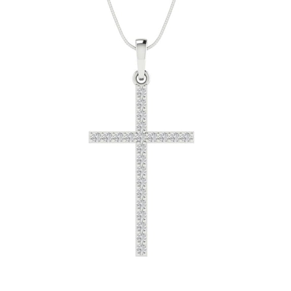 Clara Pucci 14K White Solid Hypoallergenic Gold 0.575Ct Synthetic Sapphire Round Brilliant Cut Designer Necklace Pendant Designer For September