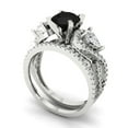 thumbnail image 1 of Clara Pucci 14K White Gold 1.925 Natural Onyx Engraveable Engagement Ring + Wedding Band Set, 1 of 7