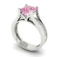 thumbnail image 1 of Clara Pucci 14K White Gold 2.28 Simulated Pink Diamond Engraveable Engagement Ring + Wedding Band Set, 1 of 7