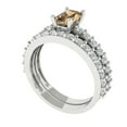 thumbnail image 1 of Clara Pucci 14K White Gold Emerald Cut 0.5Ct Simulated Champagne Engagement Ring + Matching Band - Luxury Box Included, 1 of 7