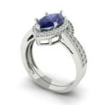 thumbnail image 1 of Clara Pucci 14K White Gold Marquise Cut 2Ct Simulated Tanzanite Engagement Ring + Matching Band - Luxury Box Included, 1 of 7