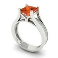 thumbnail image 1 of Clara Pucci 14K White Gold Princess Cut 1.5Ct Simulated Red Diamond Engagement Ring + Matching Band - Luxury Box Included, 1 of 7